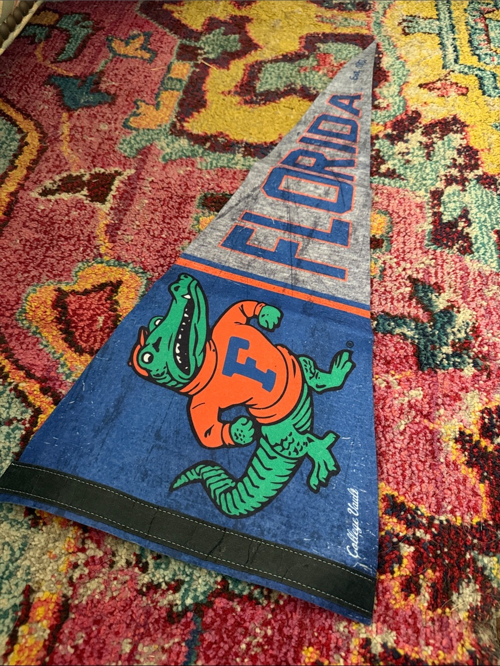 Florida Gators Retro Alligator Pennant - Blue & Orange